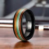 Bague personnalisee anneau homme tungstene bois opale