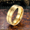 Stainless Steel couple ring gold plate zirconium customizable engraving