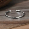 Solid silver Celtic Viking bangle twisted bracelet for men and women