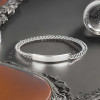 Curb silver bracelet with Cuban chain