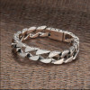 Men's Sterling Silver Cuba Chain Celtic Pattern Bracelet