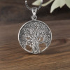 Pendentif argent 925 rond arbre de vie medaillon celtique