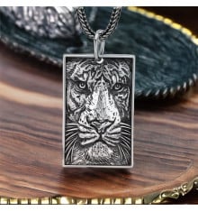 Men's Sterling SIlver Biker Tigre Heat Pendant