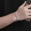 Bracelet homme chaine acier plaque noir