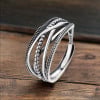 Open sterling silver lines ring