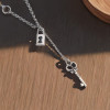 Pendentif collier clef cadenas argent