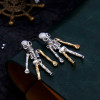 Boucles d'oreilles homme squelette argent massif