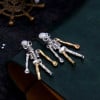 Men's sterling silver skeleton earrings