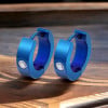 Boucles d'oreilles Homme acier plaque bleu zirconium - paire