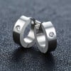 Boucles d'oreilles Homme acier plaque bleu zirconium - paire
