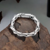 Men's Braided Cylinderical Sterling Silver Biker Bracelet
