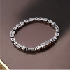 Men's Sterling Silver Braided Chain Celtic Biker Bracelet
