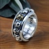 Men's Sterling Silver Spinner Skull Band RIng