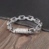 Herren-Silberarmband, keltische Marinekette, Biker-Zylinder