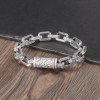 Men's Celtic navy chain Sterling Silver Biker Bracelet