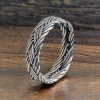 925 silver ring braided mesh oxidized finish