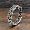 Bague argent 925 maille tresse finition oxydee