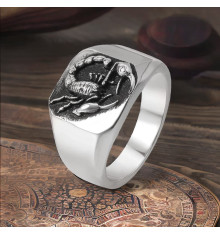 Anello da uomo in acciaio inossidabile con zodiaco cavalleresco dello scorpione