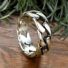 Men's ring with Cuban steel chain ring