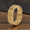 Men's ring with chiseled Celtic knot steel ring