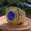 Men's Cubic Red ZIrconia Inlay US Army Stainless Steel Ring
