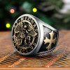Saint Michael Knights Cross Steel Men's Ring