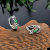 Sterling Silver snake hoop earrings
