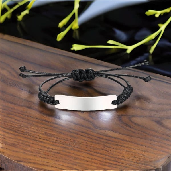 Bracciale personalizzato per uomo e donna, acciaio intrecciato in nylon