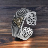 Men's Sterling Silver Eye of Providence Open Signet Ring