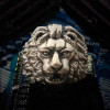 Anello da motociclista cavaliere in argento da uomo con testa di leone