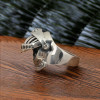 Men's sterling silver helmet knight medieval cross ring