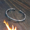 Sterling silver bracelet with bamboo design bangle for men and women
