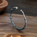 Bracelet argent massif jonc design bambou homme femme