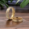 Bague homme femme alliance acier plaque or multi rainure mat brosse gravure