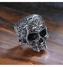 Herren-Totenkopfring aus Stahl