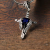 Men's Sterling Silver Cross with Wings Zirconia Inlay Pendant