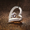 Colgante collar corazón plata circonio