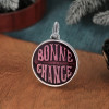 Men's Sterling Silver Medallion Bonne Chance Pendant