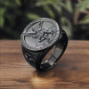 Saint michael knightly protection steel men's ring