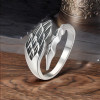 Bague homme femme argent massif ouvert aile ange