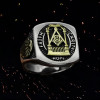 Men's Gold Plated Freemasonry Sterling Silver Signet Ring