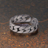 925 silver adjustable open braid chain ring
