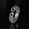 925 silver adjustable open braid chain ring