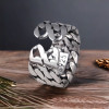 Anillo de plata con cadena trenzada abierta