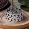 Sterling Silver Double Chain Open Ring