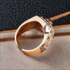 Men's silver ring knight zirconia eyes open skull