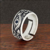 Bague argent ouvert homme oeil de dieu zirconium