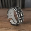 Men's open silver ring zirconia eye of god