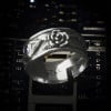 Men's open silver ring zirconia eye of god