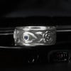 Men's open silver ring zirconia eye of god